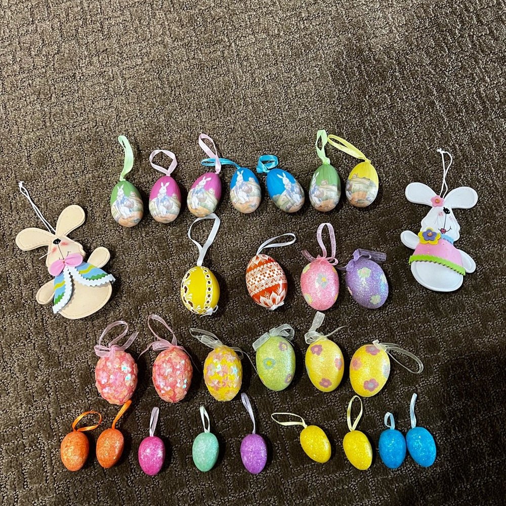 Colorful Easter Egg Ornaments Set